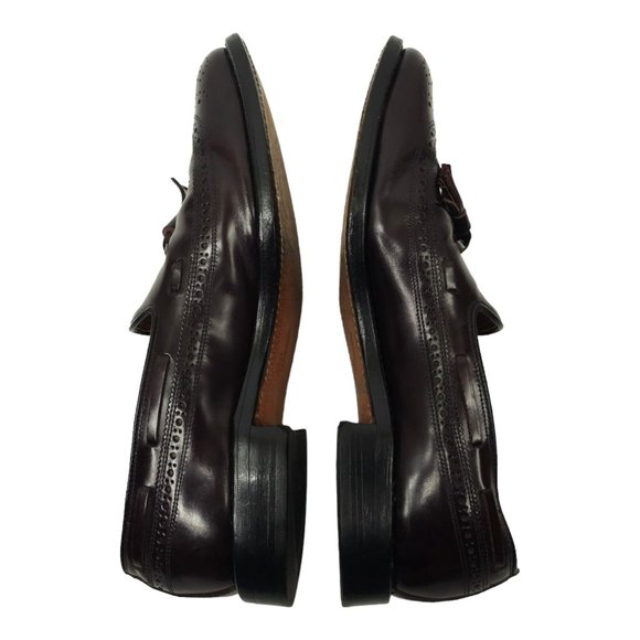 Allen Edmonds Manchester Tassel Wingtip Loafer Mens Size 10 AA Leather Burgundy - Picture 2 of 12